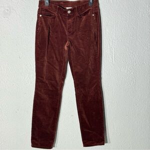 J. Jill Corduroy Stretch Authentic Fit 5 Pocket Casual Pants Burgundy Womens XS